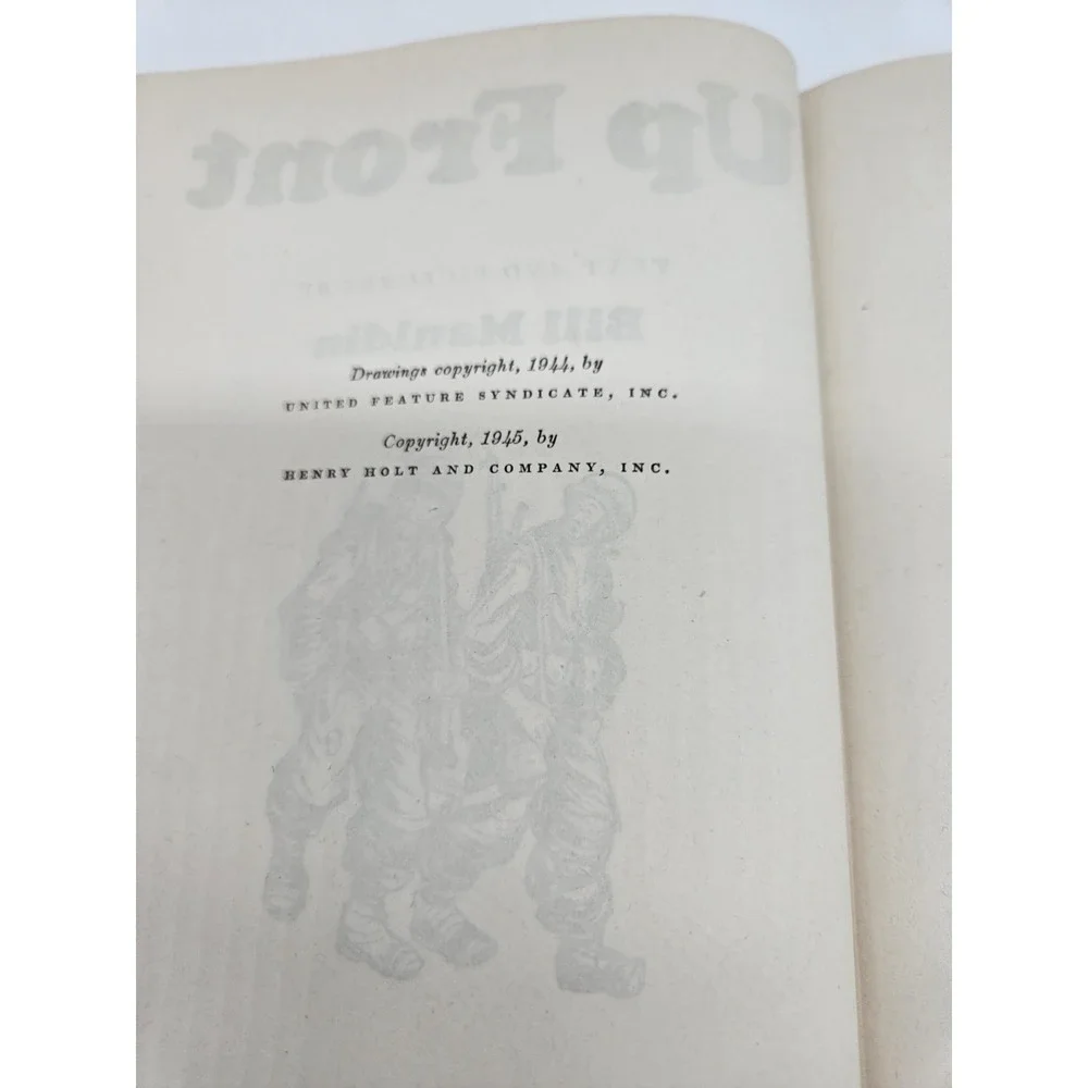 Up Front By Bill Mauldin, 1945, 1st Edition, Illustrated